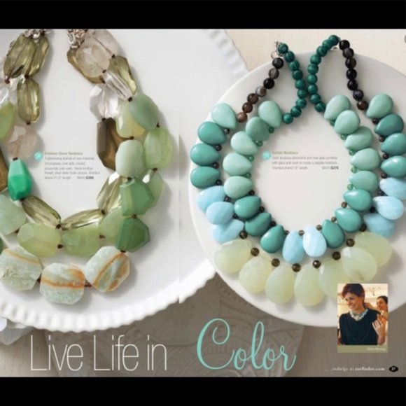 Stella & Dot✨RARE✨Artemis Stone ‘Colors of the Sea’ Statement Necklace - Picture 4 of 7